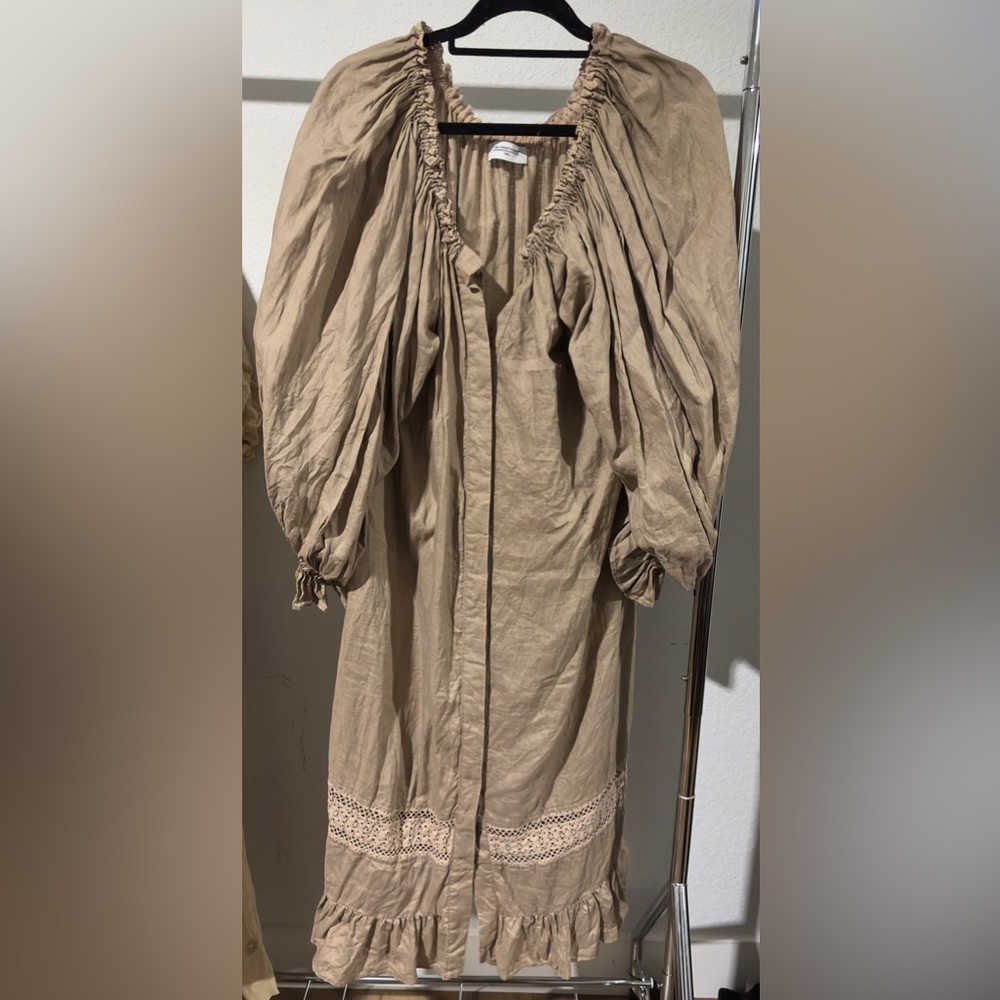 The Lifestyled Co Tan Dress